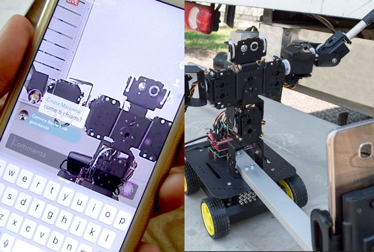 Robro il robot di Streamago che fa i live video selfie chatta ed esegue comandi