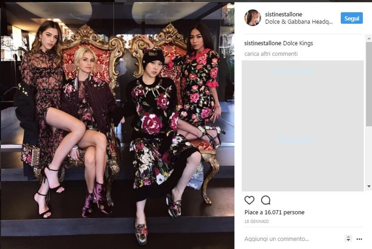 A Milano sfilano per Dolce e Gabbana i figli di spicca la splendida figlia di Stallone
