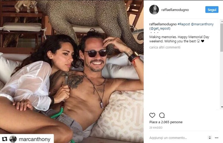 Raffaella Modugno svela il suo amore per Marc Anthony ex marito di Jennifer Lopez