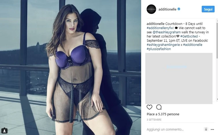 Ashley Graham sfila alla New York Fashion Week in  lingerie