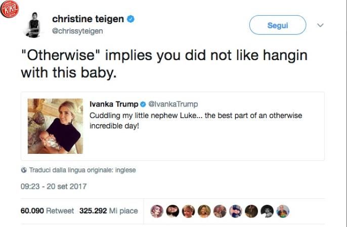 Chrissy TeigenIvanka Trump la polemica corre sul web