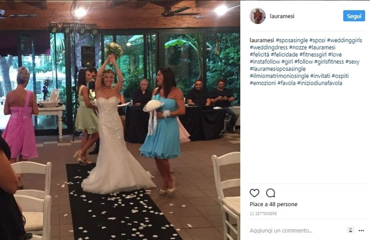 Laura Mesi la prima sposa single dItalia