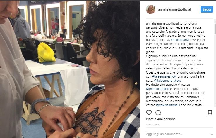 Insultata pesantemente Annalisa Minetti replica su Instagram