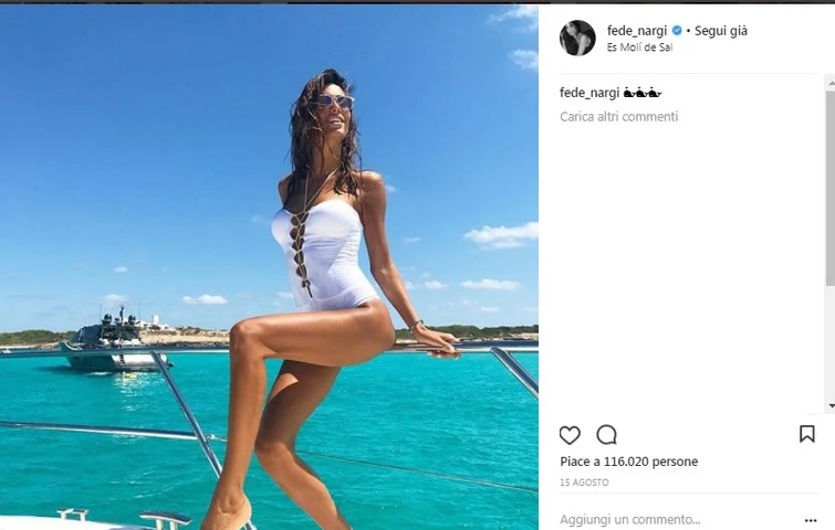Federica Nargi accusata di anoressia mette in riga i faciloni con un post