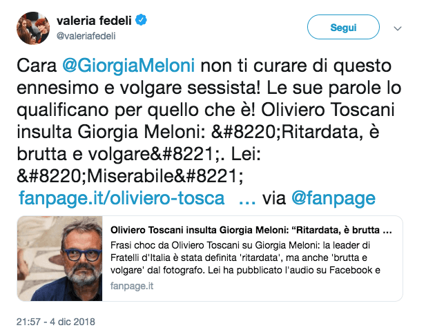 Oliviero Toscani e le offese sessiste a Giorgia Meloni La replica e la solidarietà trasversale