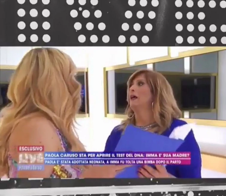 Paola Caruso scopre in diretta Tv che Imma è la madre biologica