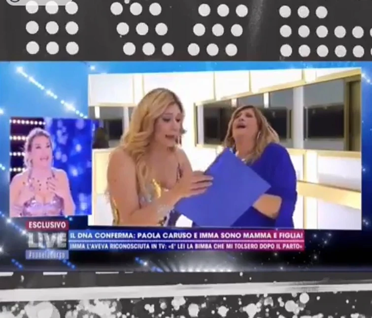 Paola Caruso scopre in diretta Tv che Imma è la madre biologica