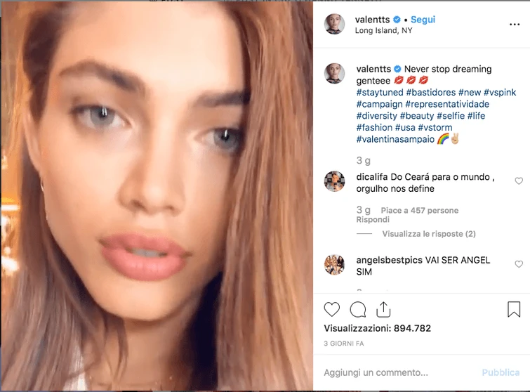Valentina Sampaio la modella transgender che ha conquistato anche Victorias Secret