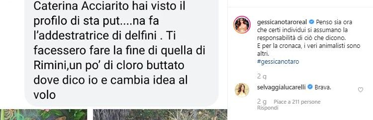 Sta put e Gessica Notaro segnala un hater su Facebook