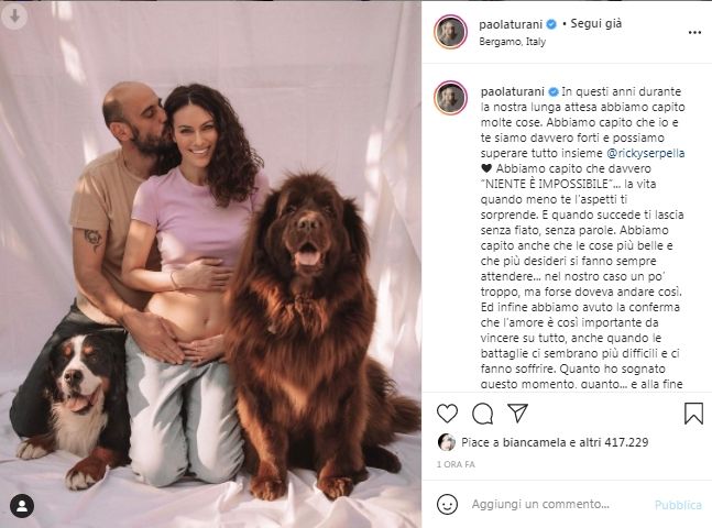 Paola Turani aspetta un figlio lannuncio su Instagram nasconde un grande dolore