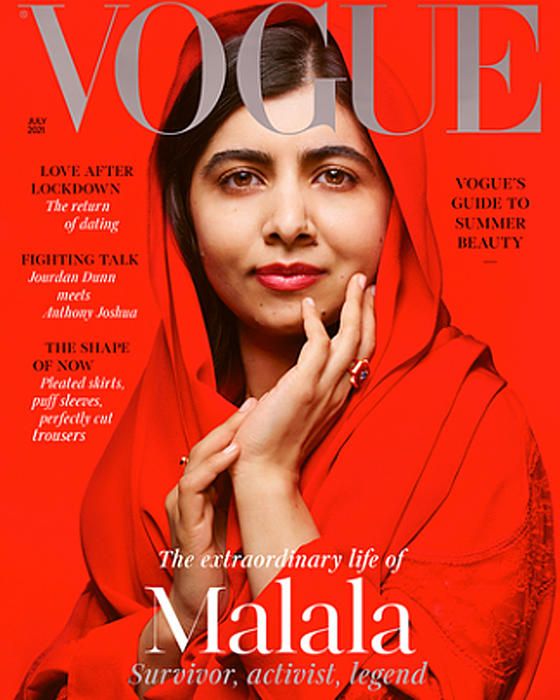 Il volto di Malala sfregiato dai talebani 10 anni fa oggi è sulla copertina di Vogue