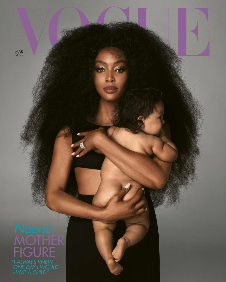 Naomi Campbell sulla copertina di Vogue con sua figlia in braccio