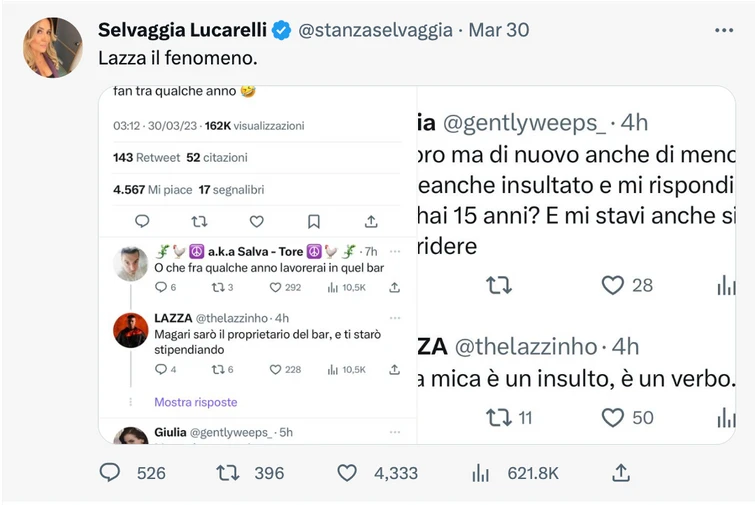 Selvaggia Lucarelli contro Lazza laccusa e la replica al vetriolo Scoppia la polemica