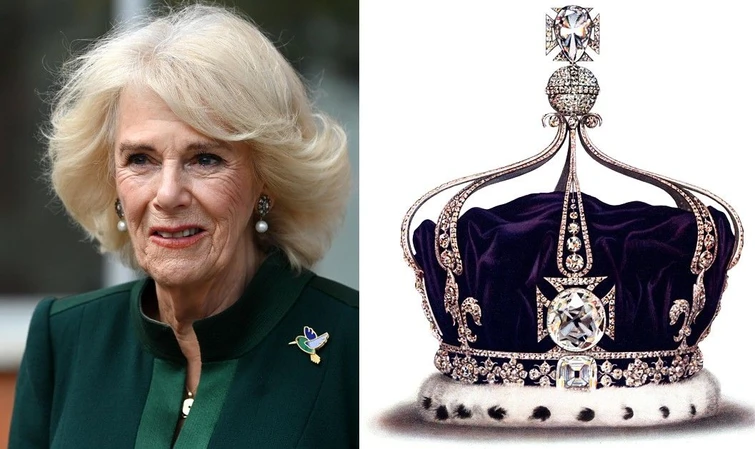 Camilla incoronata con corona riciclata