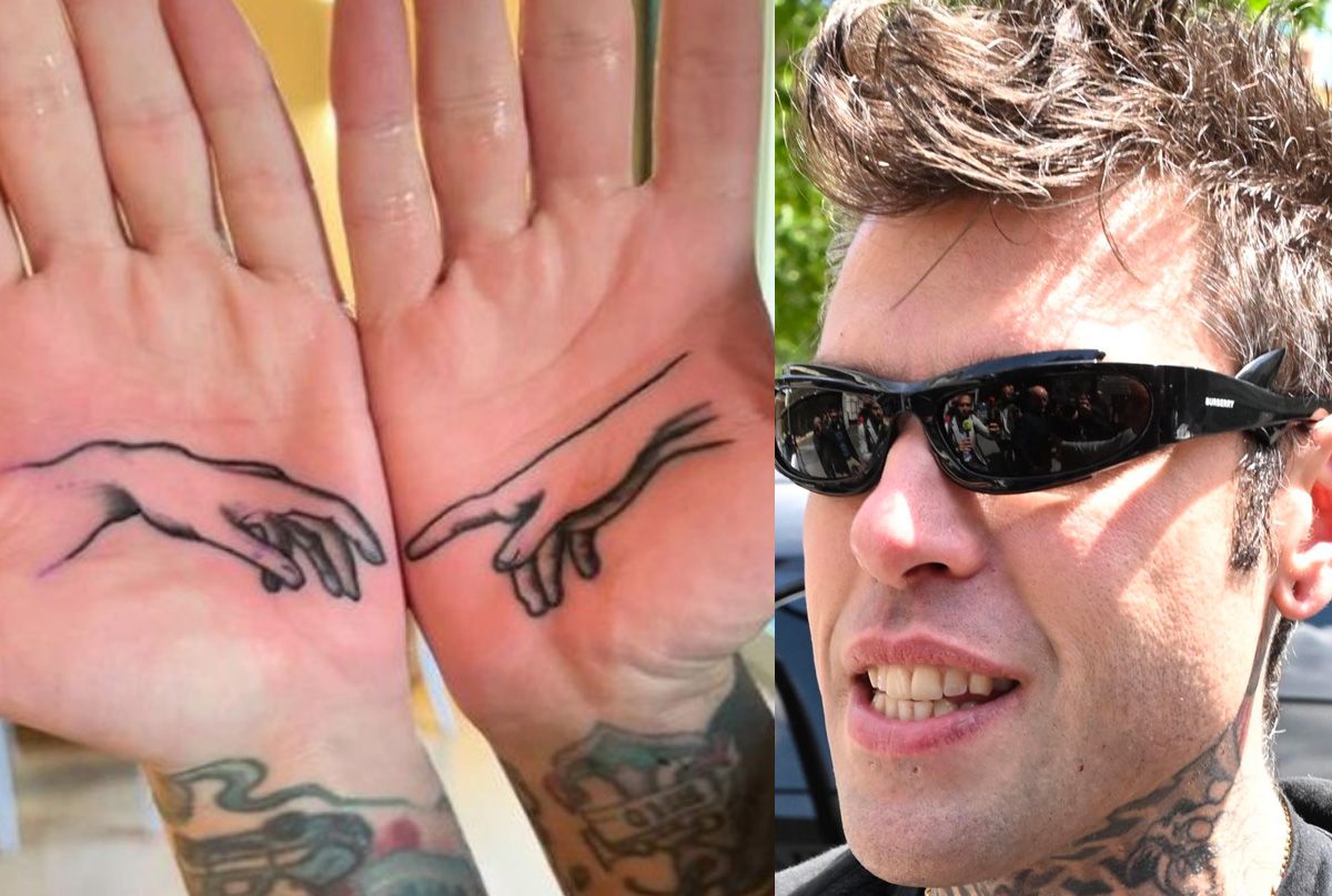 Fedez e il tatuaggio dolorosissimo sui palmi delle mani: cosa significa e cosa c'entra Michelangelo