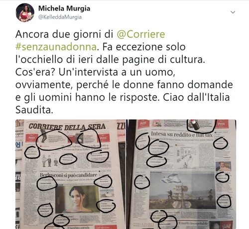 Poche donne nella prima pagina dei quotidiani La risposta scomoda di Ferruccio de Bortoli