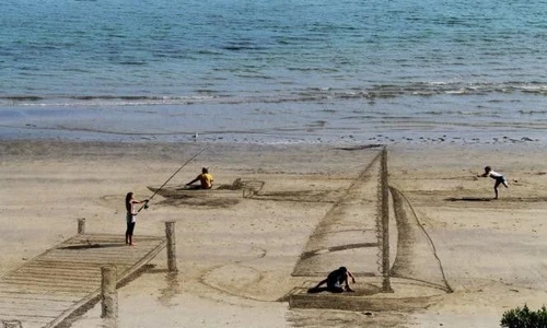 Disegni in 3d sulla sabbia magnifiche illusioni ottiche
