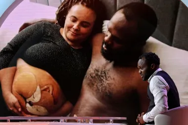 Moses Chiediebere, marito di Rosa Vespa, durante la trasmissione Cinque Minuti - Foto Ansa