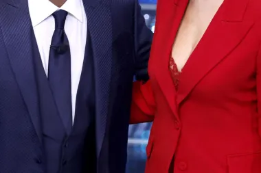 Carlo Conti  e la moglie Francesca Vaccaro. Ansa