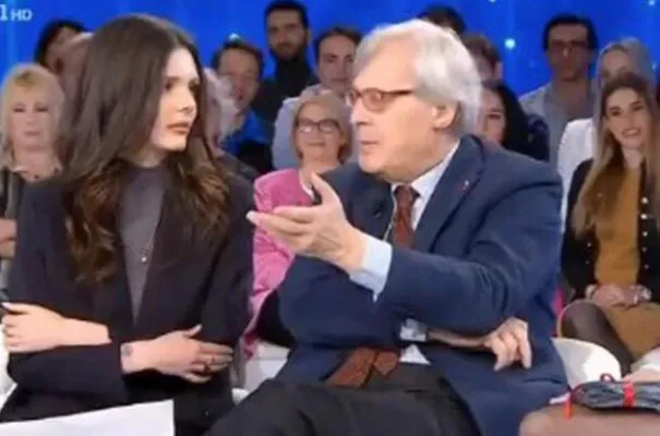 Sgarbi con la figlia Evelina (Ansa)