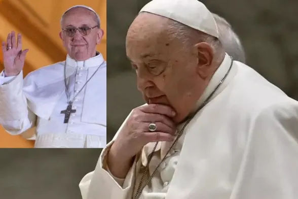 Bergoglio nel giorno della sua elezione e nei giorni della malattia Foto Ansa