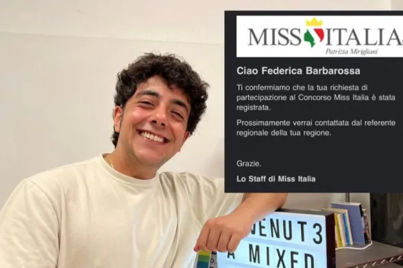 Federico Barbarossa mostra su Instagram la sua iscrizione a Miss Italia