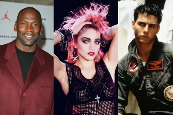 "Air" Jordan, Madonna, Cruise in "Top Gun": icone (Montaggio da Shutterstock e Instagram)