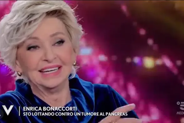 Enrica Bonaccorti a Verissimo (Fotogramma tratto da Verissimo)