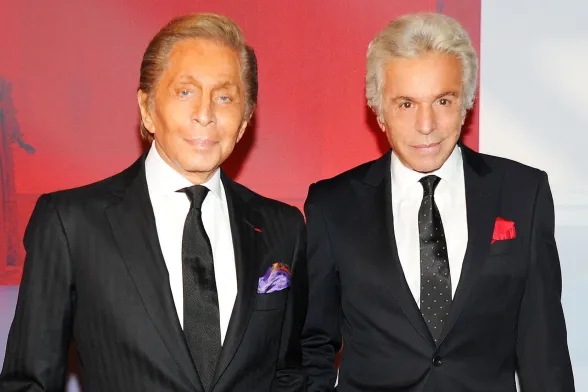 Valentino Garavani e Giancarlo Giammetti. Foto Ansa