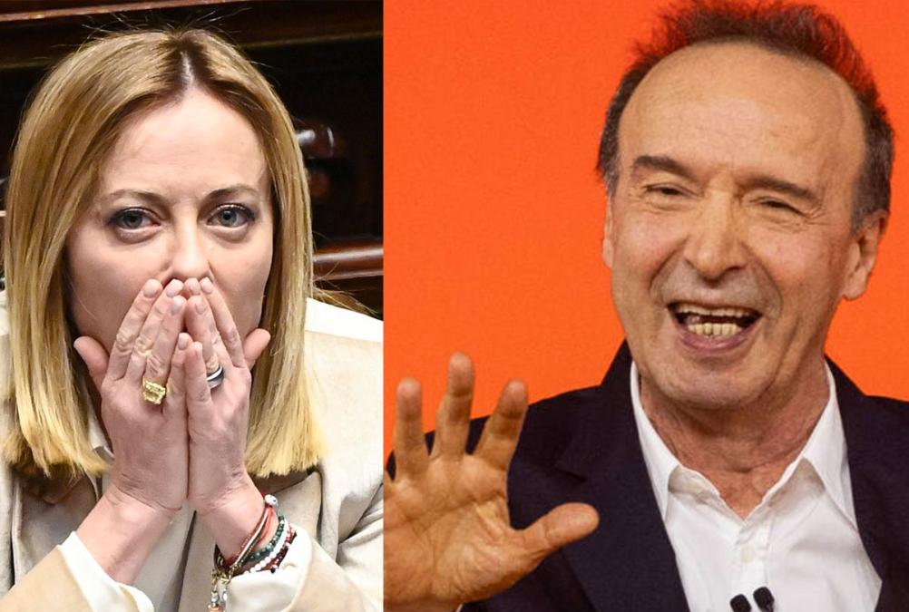 Benigni infilza Giorgia Meloni e fa boom di ascolti: la coincidenza |  Milleunadonna