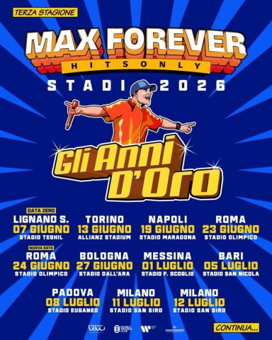 Max Pezzali raddoppia le date romane del suo tour, due concerti all’Olimpico