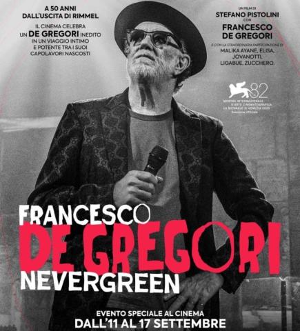 Dall’11 al 17 settembre al cinema il docufilm “Francesco De Gregori. Nevergreen”