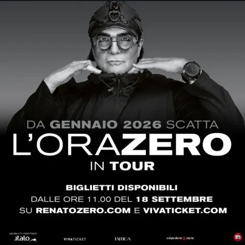 Scatta “L’ORAZERO IN TOUR”, Renato Zero da gennaio in concerto nei palasport