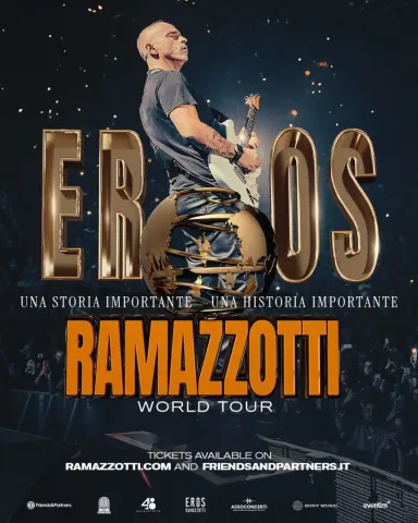 Eros Ramazzotti debutta a Parigi il 14 febbraio, a giugno tour negli stadi